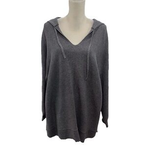 NWOT Vila Milano Gray Hooded Sweater Women’s Plus 3XL V Neck Long Sleeve